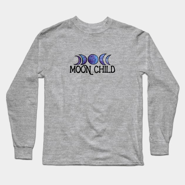 Moon Child Long Sleeve T-Shirt by bubbsnugg